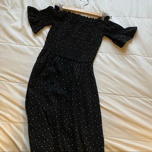 Cute off the shoulder dress with star pattern